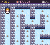 A Snowy Hill maze, with snow piles to hop over.